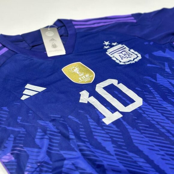 Adidas Lionel Messi #10 Argentina Adidas Qatar 2022 World Cup Away Jersey Purple - Picture 7 of 8